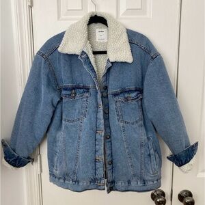 Cotton On Denim Jacket with White Sherpa Lining